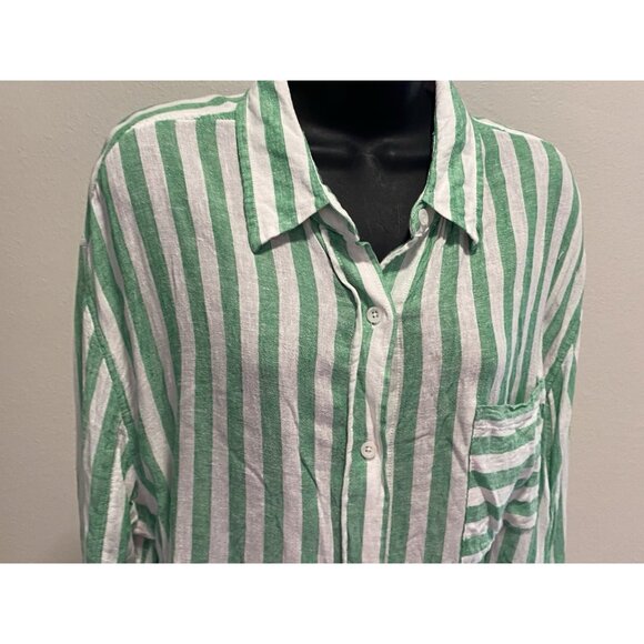 Sonoma Goods For Life blouse top Womens Size XXL Striped Button Down Long Sleeve - Picture 2 of 10